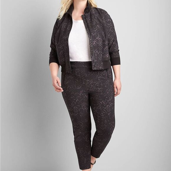 Lane Bryant Black Zip Front Bomber Jacket 20 | Plus Size Athleisure Active Top - Picture 5 of 10